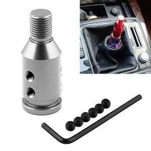Car Threaded Shifter Gear Shift Knob Adapter 12 x 1.25 (Silver)