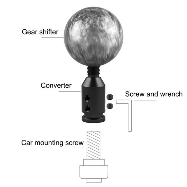Car Threaded Shifter Gear Shift Knob Adapter 12 x 1.25 (Silver) - Image 5