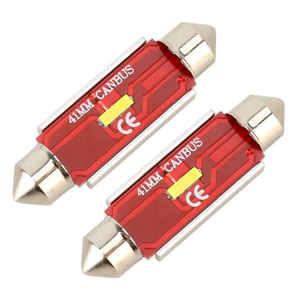 2 PCS 41mm DC9-32V / 1.6W / 6000K / 120LM Car Reading Lamp Dome Light with 3LEDs CSP Lamp Beads & Decoding - Image 2