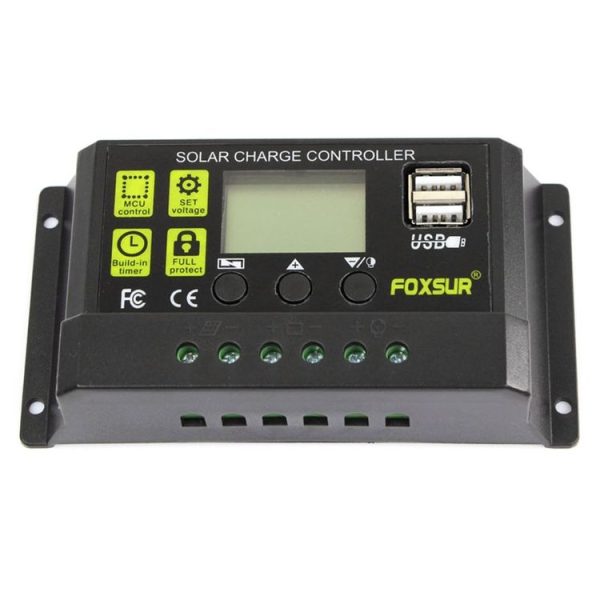 FOXSUR 30A Solar Charge Controller 12V / 24V Automatic Identification Controller - Image 4