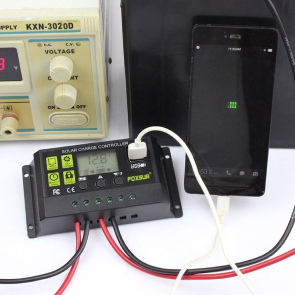 FOXSUR 30A Solar Charge Controller 12V / 24V Automatic Identification Controller - Image 6