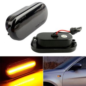 2 PCS D12V / 5W Car LED Leaf Board Side Flowing Water Turn Signal Light for Volkswagen (Black)