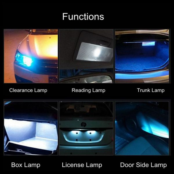 2 PCS T10 / W5W / 168 DC12-24V / 1.8W / 6000K / 140LM Car Clearance Light 4LEDs SMD-3030 Lamp Beads with Decoding & Constant Current (Blue Light) - Image 7