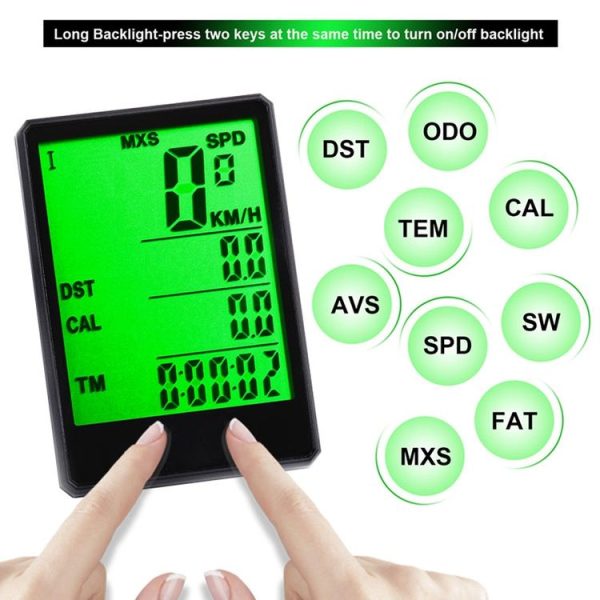 2.8 inch English Wireless Waterproof Cycle Computer LCD Odometer Speedometer - Image 4