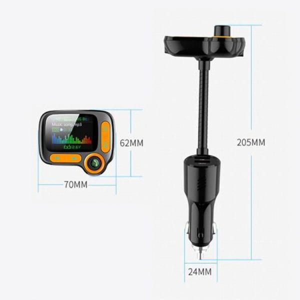 1.77 Color Screen Car MP3 Bluetooth Player FM Transmitter QC3.0 Fast Charger - Image 6