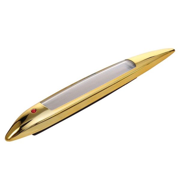 Car Shark Gill Warning Lights Solar Decorative Lights Car Door Anti-collision Rear-end Collision LED Dlashing Lamp (Gold) - Image 2