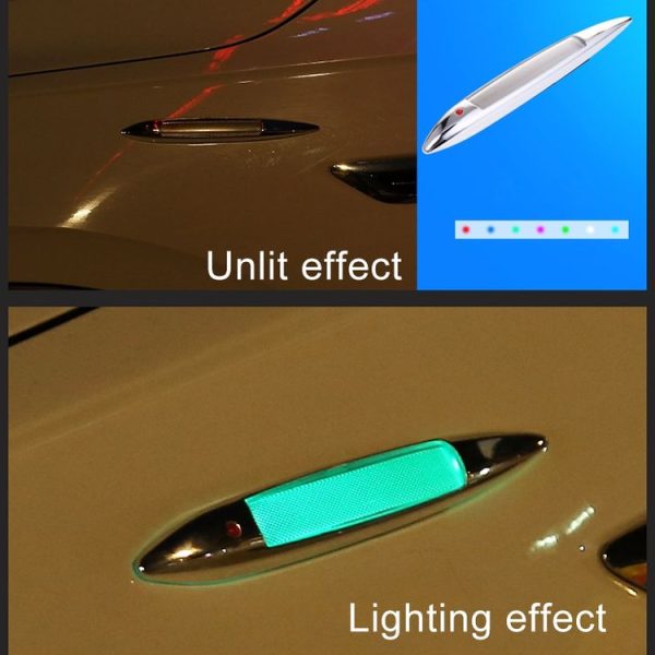 Car Shark Gill Warning Lights Solar Decorative Lights Car Door Anti-collision Rear-end Collision LED Dlashing Lamp (Gold) - Image 6