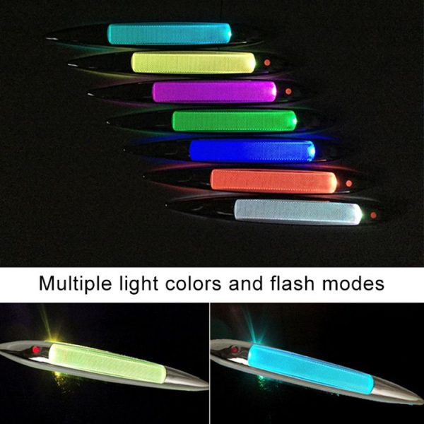 Car Shark Gill Warning Lights Solar Decorative Lights Car Door Anti-collision Rear-end Collision LED Dlashing Lamp (Gold) - Image 7
