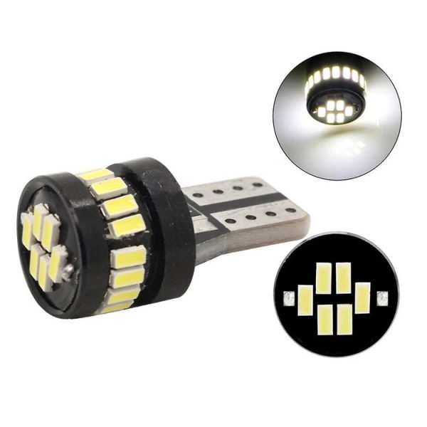 10 PCS T10 / W5W DC12V / 2.5W / 6000K / 125LM Car Clearance Lights Reading Lamp with 24LEDs SMD-3014 Lamp Beads and Decoding - Image 4