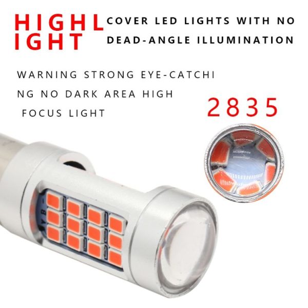 2 PCS 3157 DC12V / 2.2W Car Constantly Bright Brake Lights with 42LEDs SMD-2835 Lamps (Red Light) - Image 3