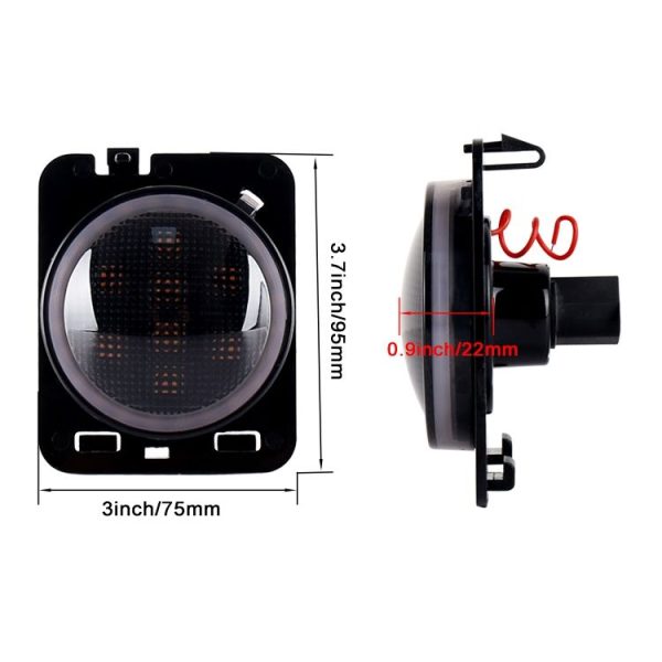 2 PCS 8W DC 12V Car SUV Refit LED Wheel Eyebrow Turn Signal for Jeep Wrangler JK 07-17, Specification: Butt Assembly with Aperture - Image 6