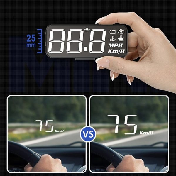 H90 Car 3.2 inch OBD HUD Head-up Display Support Engine Failure Alarm / Water Temperature Alarm Voltage Alarm - Image 8