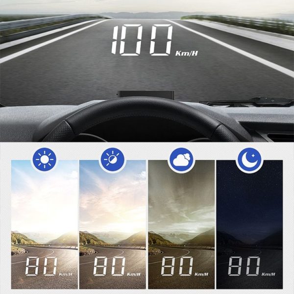 H90 Car 3.2 inch OBD HUD Head-up Display Support Engine Failure Alarm / Water Temperature Alarm Voltage Alarm - Image 9