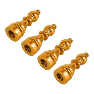 4 PCS Chess 2 Shape Gas Cap Mouthpiece Cover Tire Cap Car Tire Valve Caps (Gold)