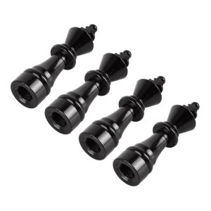 4 PCS Chess 3 Shape Gas Cap Mouthpiece Cover Tire Cap Car Tire Valve Caps (Black)