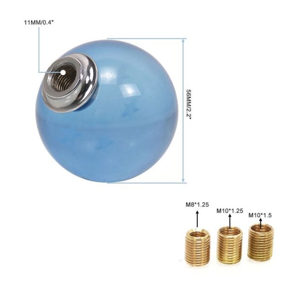 SK212-BL Car Modified Crystal Gear Stick Shift Knob with Adapters - Image 4
