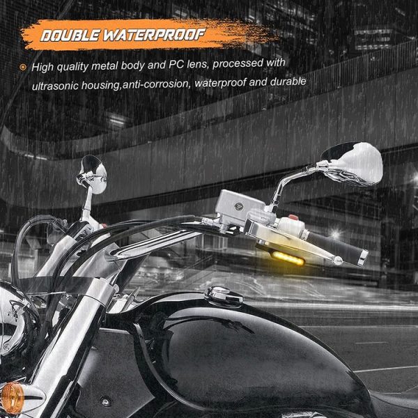 1 Pair Motorcycle Flashing Handlebar LED Turn Signal Light - Image 5