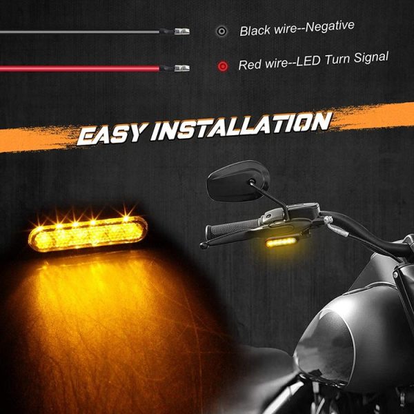 1 Pair Motorcycle Flashing Handlebar LED Turn Signal Light - Image 6