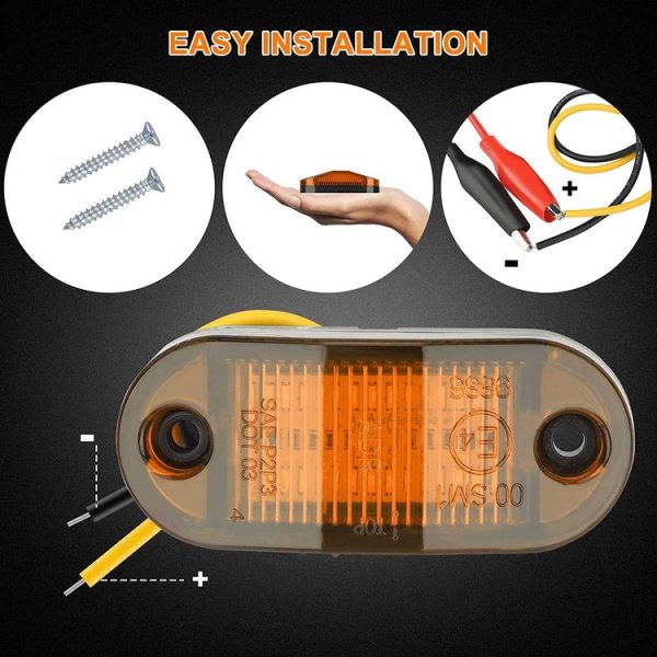 10 PCS MK-019 Car / Truck 6LEDs Side Marker Indicator Lights Bulb Lamp (White Light) - Image 5
