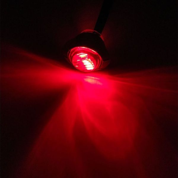 10 PCS MK-118 3 / 4 inch Metal Frame Car / Truck 3LEDs Side Marker Indicator Lights Bulb Lamp (Red Light) - Image 6
