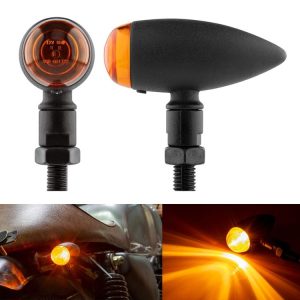 2 PCS KC805 Motorcycle Retro Metal Turn Signal Light (Yellow)
