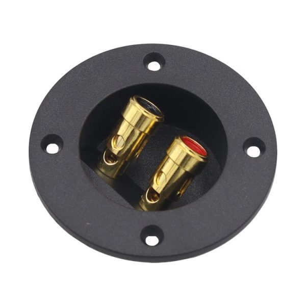 2 in 1 / Set Car Double Binding Round Gold Plate Push Spring Loaded Jacks Speaker Box - Image 3