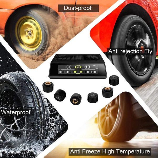 Car Solar Wireless Tire Pressure Monitoring System TPMS 6 External Sensors for 6-wheel Truck Bus - Image 6