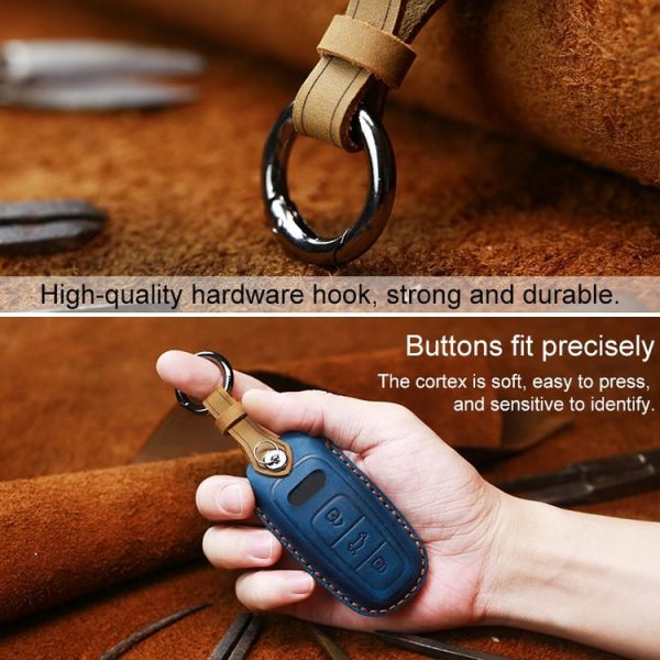 Audi Series Car Cowhide Leather Key Protective Cover Key Case, C Version 2018 and Above (Brown) - Image 4