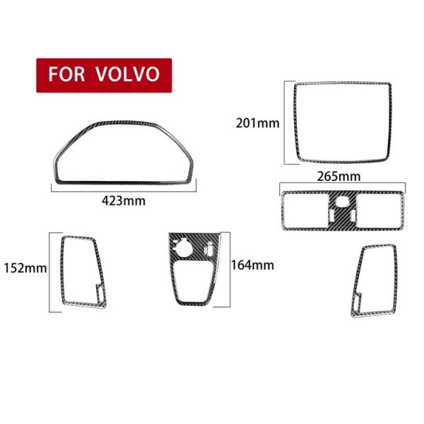 6 in 1 Car Carbon Fiber Navigation Set Decorative Sticker for Volvo XC90 2003-2014, Left and Right Drive Universal - Image 2