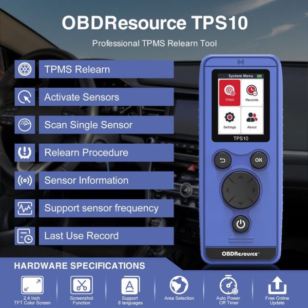 OBDResource TPS10 Car Tire Pressure Reset Meter EL50448 - Image 3