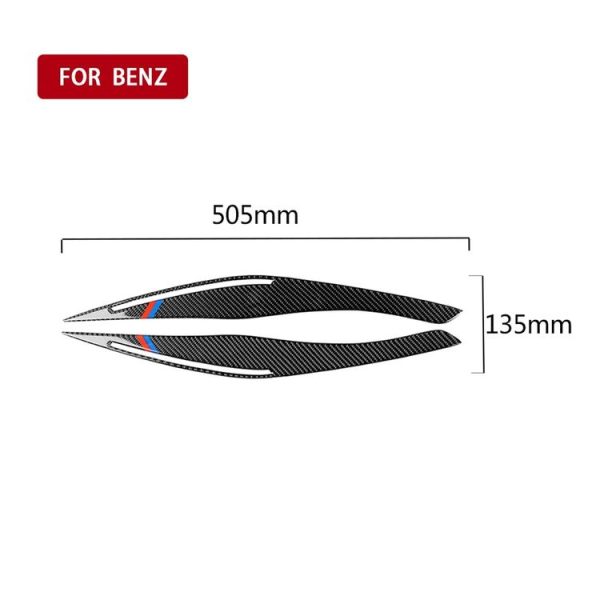 1 Pair Three Color Carbon Fiber Car Lamp Eyebrow Decorative Sticker for BMW E90 / 318i / 320i / 325i 2009-2012 - Image 5