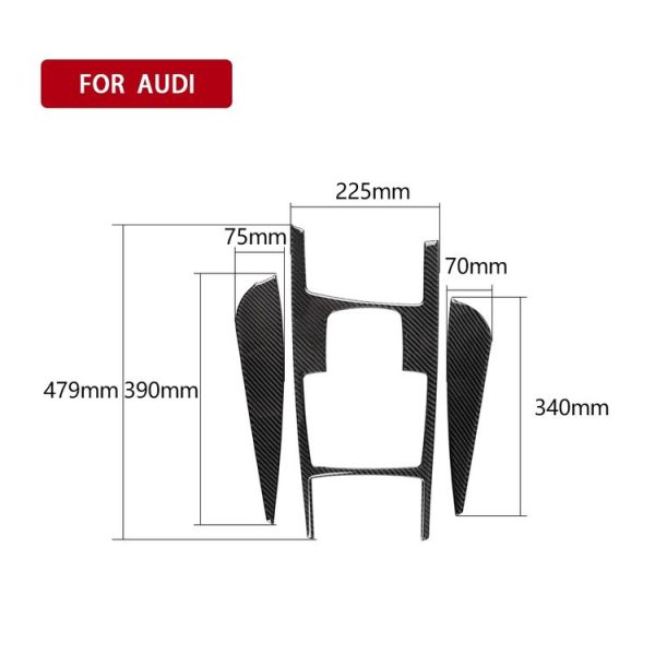 Car Carbon Fiber Gear Shift Position + Side Panel Decorative Sticker for Audi A6 2005-2011, Left Drive, High Configuration - Image 6