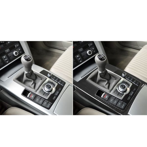 Car Carbon Fiber Gear Shift Position + Side Panel Decorative Sticker for Audi A6 2005-2011, Left Drive, High Configuration - Image 7