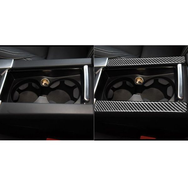 Car Carbon Fiber Armrest Cup Holder Decorative Stickers for Volvo V60 2010-2017 / S60 2010-2018, Left and Right Drive Universal - Image 7