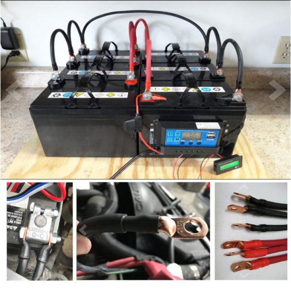 10 PCS AWG T2 Copper Heavy-duty Cold-pressed Wire Terminals 6 x 3 / 8 with Heat Shrinkable Tube - Image 6