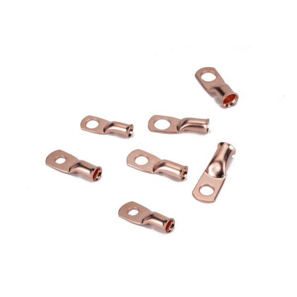 10 PCS AWG T2 Copper Heavy-duty Cold-pressed Wire Terminals 6 x 1 / 4 with Heat Shrinkable Tube - Image 2