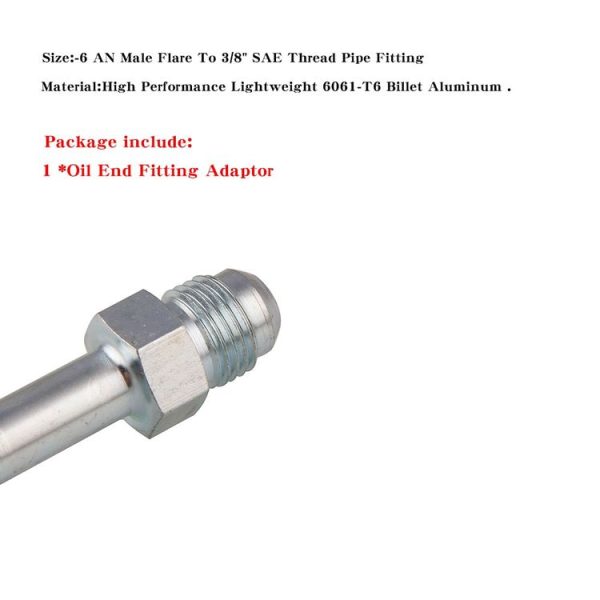 Car Oil End Fitting Adaptor 6 AN Male to 3 / 8 SAE Quick Disconnect Male Push Welded Long Joint - Image 4