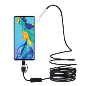 Inskam107 3.9mm 3 In 1 HD Waterproof Industry Digital Endoscope Inspection Camera, Length: 5m Flexible Cable (Black)