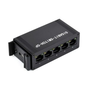 Waveshare Industrial 5P Gigabit Ethernet Switch, Full-Duplex 10 / 100 / 1000M, DIN Rail Mount