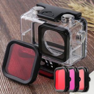 DJI Osmo Action 1 Underwater Waterproof Housing Diving Case Kits with Pink / Red / Purple Lens Filter