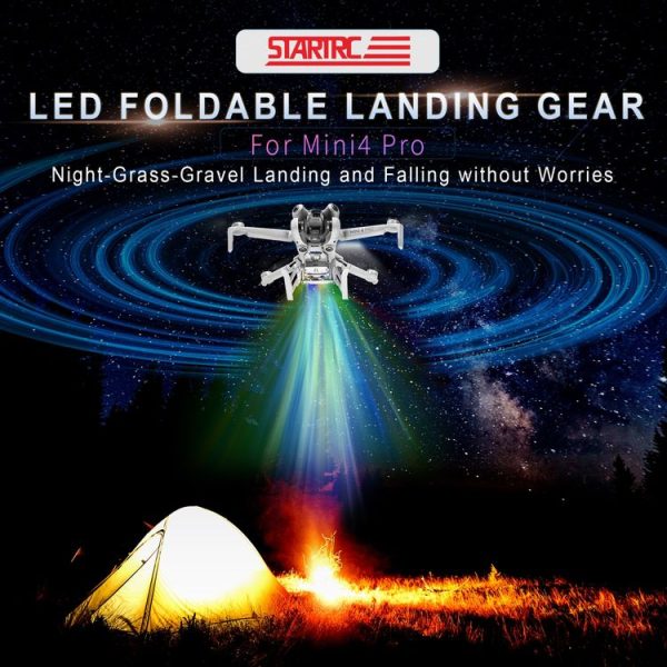 DJI Mini 4 Pro STARTRC LED Light Folding Heightened Landing Gear Training Rack (Grey) - Image 2