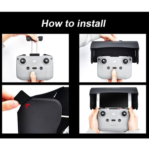 STARTRC 1108859 Dedicated Foldable Remote Control Magnetic Sunshade Anti-reflective Plate for DJI Mini 2 / Mavic Air 2 / Air 2S (Black) - Image 14