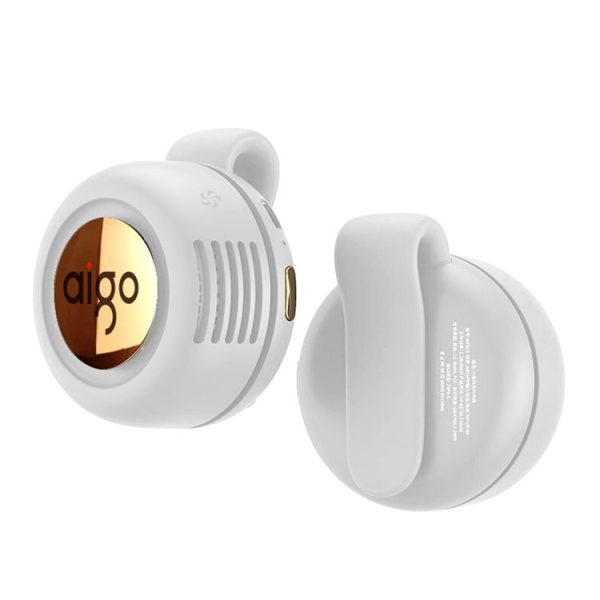 Aigo AGF-03 Small Whirlwind 60 Leaves 360 Degrees Adjustable Wind Direction Portable Desktop Fan with Silicone Clip (White)