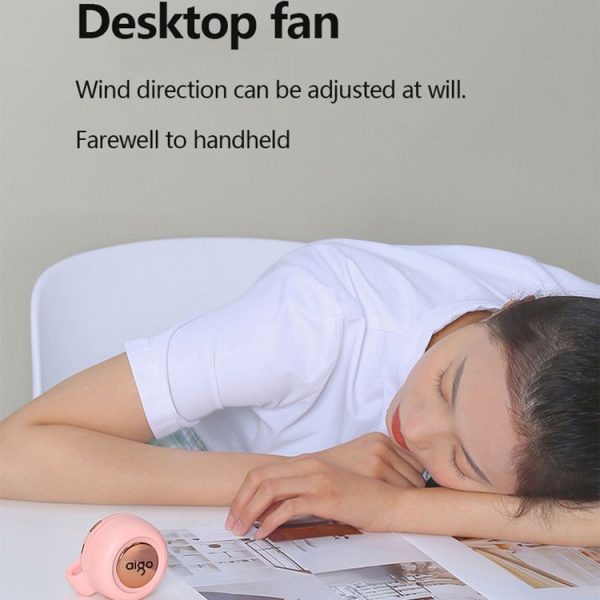 Aigo AGF-03 Small Whirlwind 60 Leaves 360 Degrees Adjustable Wind Direction Portable Desktop Fan with Silicone Clip (White) - Image 7