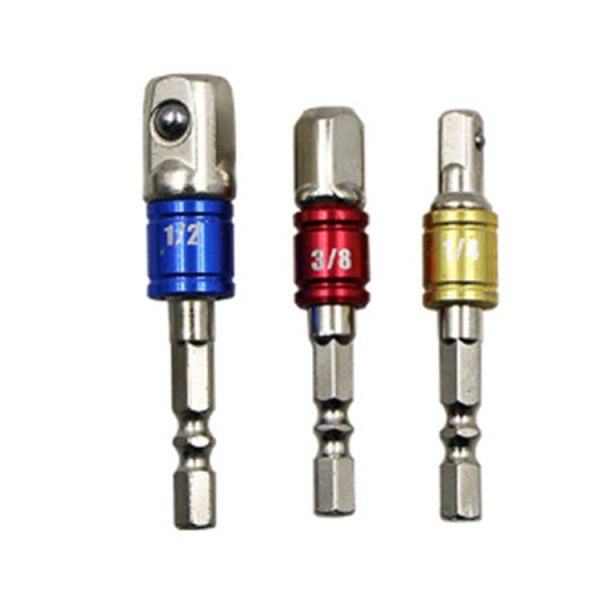 3 PCS / Set Socket Bit Extension Bar Hex Shank Adapter Drill Nut Driver Power Drill Bit (1 / 4, 3 / 8, 1 / 2 inch), Length: 65-73mm