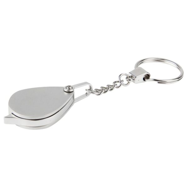 Portable Folding Loupe Metal Jewelry Antique Magnifier Magnifying Eye Glass Lens Keychain - Image 2