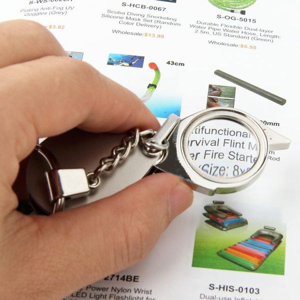 Portable Folding Loupe Metal Jewelry Antique Magnifier Magnifying Eye Glass Lens Keychain - Image 6