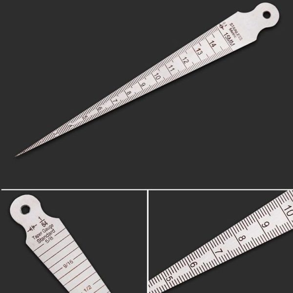 Wedge Feeler Gap 1-15mm Thin Stainless Steel Ruler Inspection Taper Gauge Metric Imperial Measure Tool - Image 2