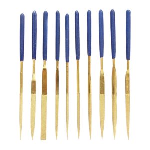 JF-170407 10 in 1 3x140mm Gold Plating Files Group Tool Set (Gold)