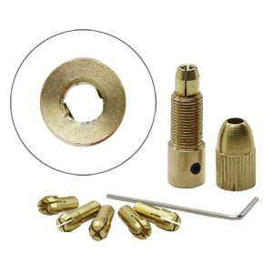 7 PCS / Set Brass 0.5-3mm Small Electric Drill Bit Collet Micro Twist 4.05mm Drill Chuck Set with Wrench